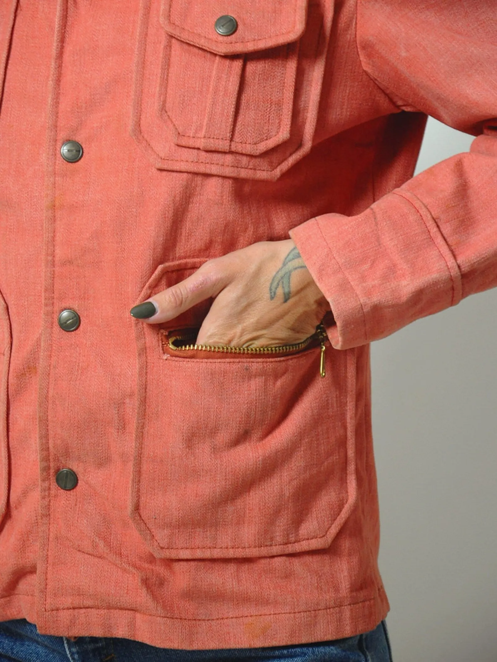 1970's Red Chambray Jean Jacket