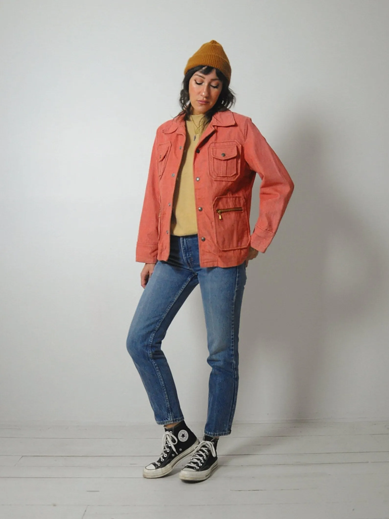 1970's Red Chambray Jean Jacket