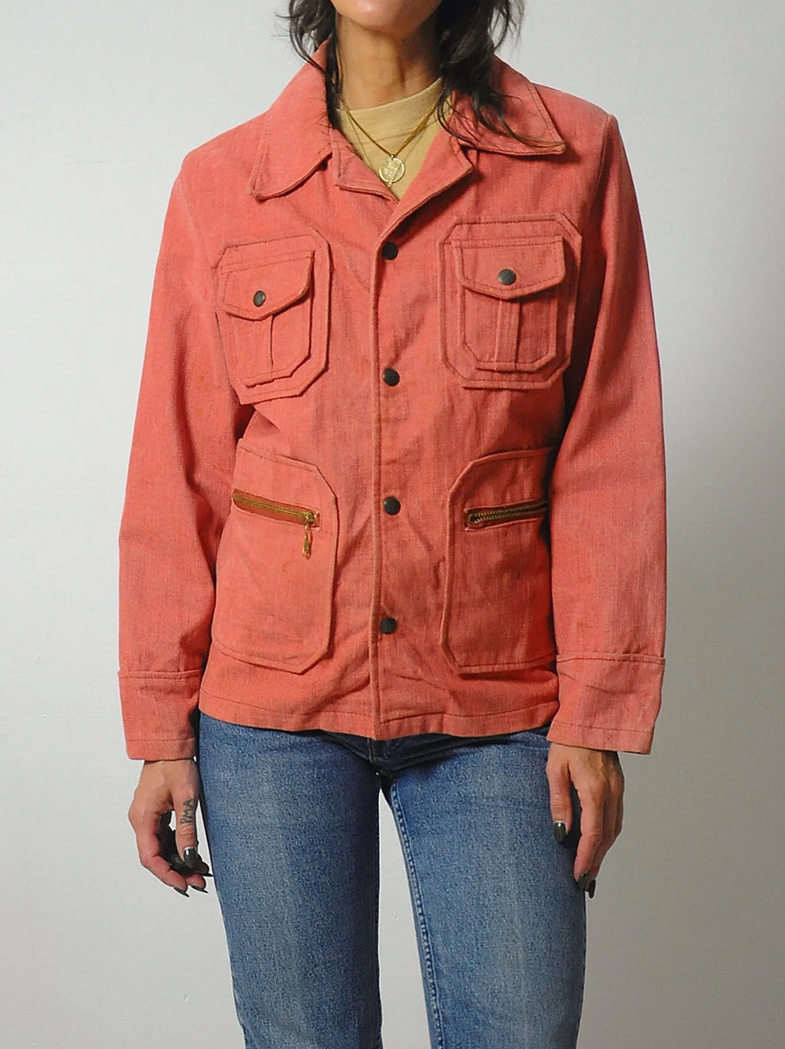 1970's Red Chambray Jean Jacket