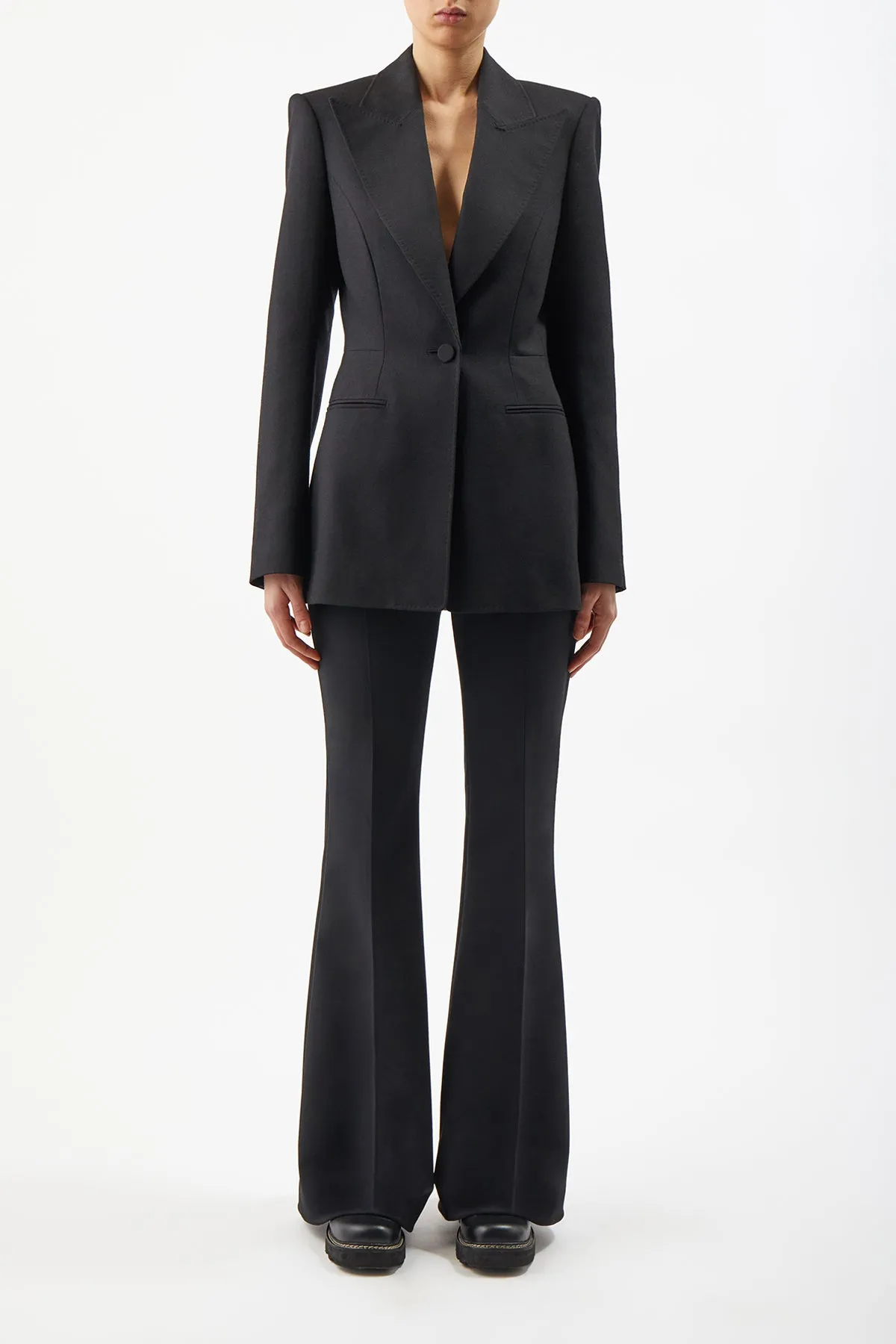 Addin Blazer in Black Cashmere Virgin Wool