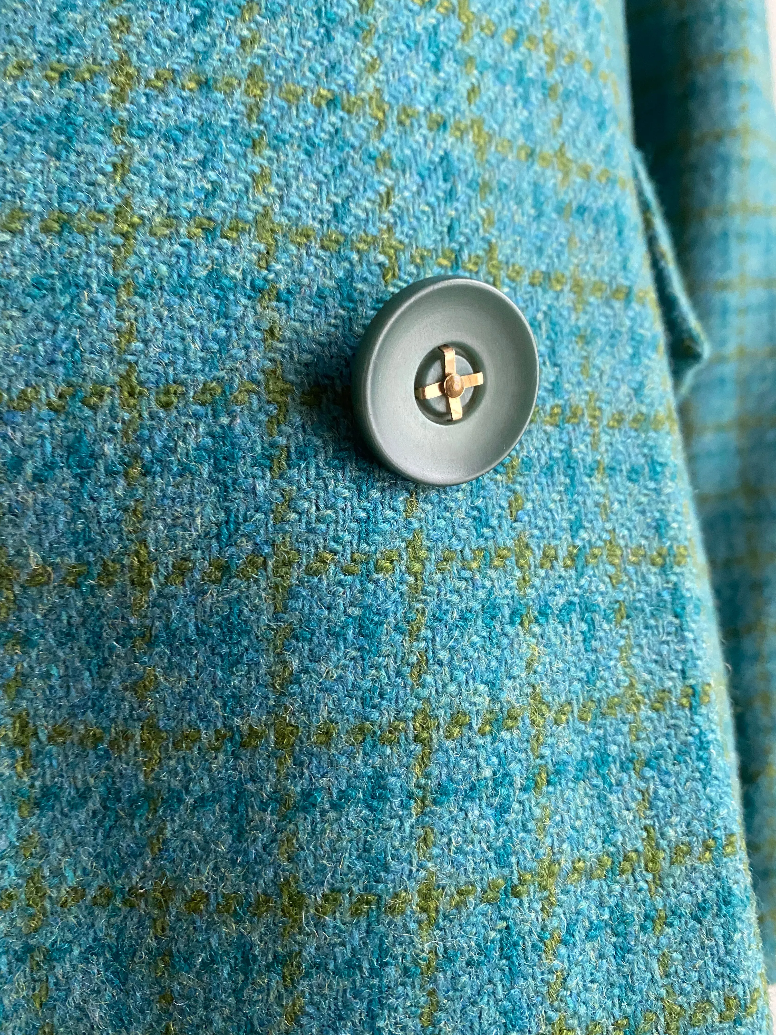Adorable 1960's Spring Tweed Wool Pea Coat / Medium