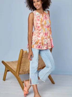Audrey Straight With Embroidery Side Slit [Coastline-7780O]