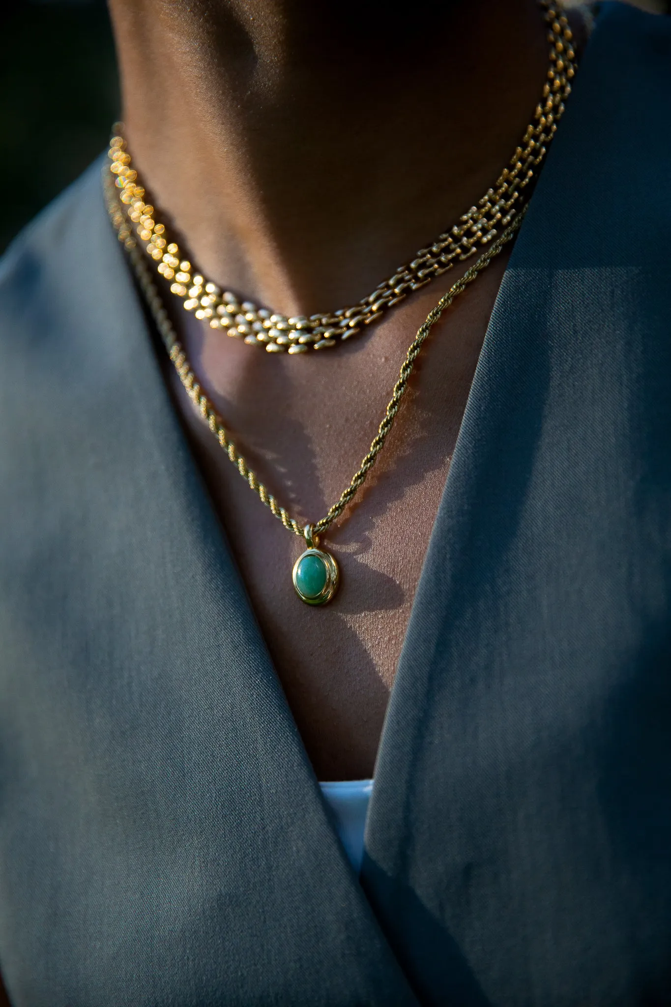 Aventurine Necklace 14K Gold Plated