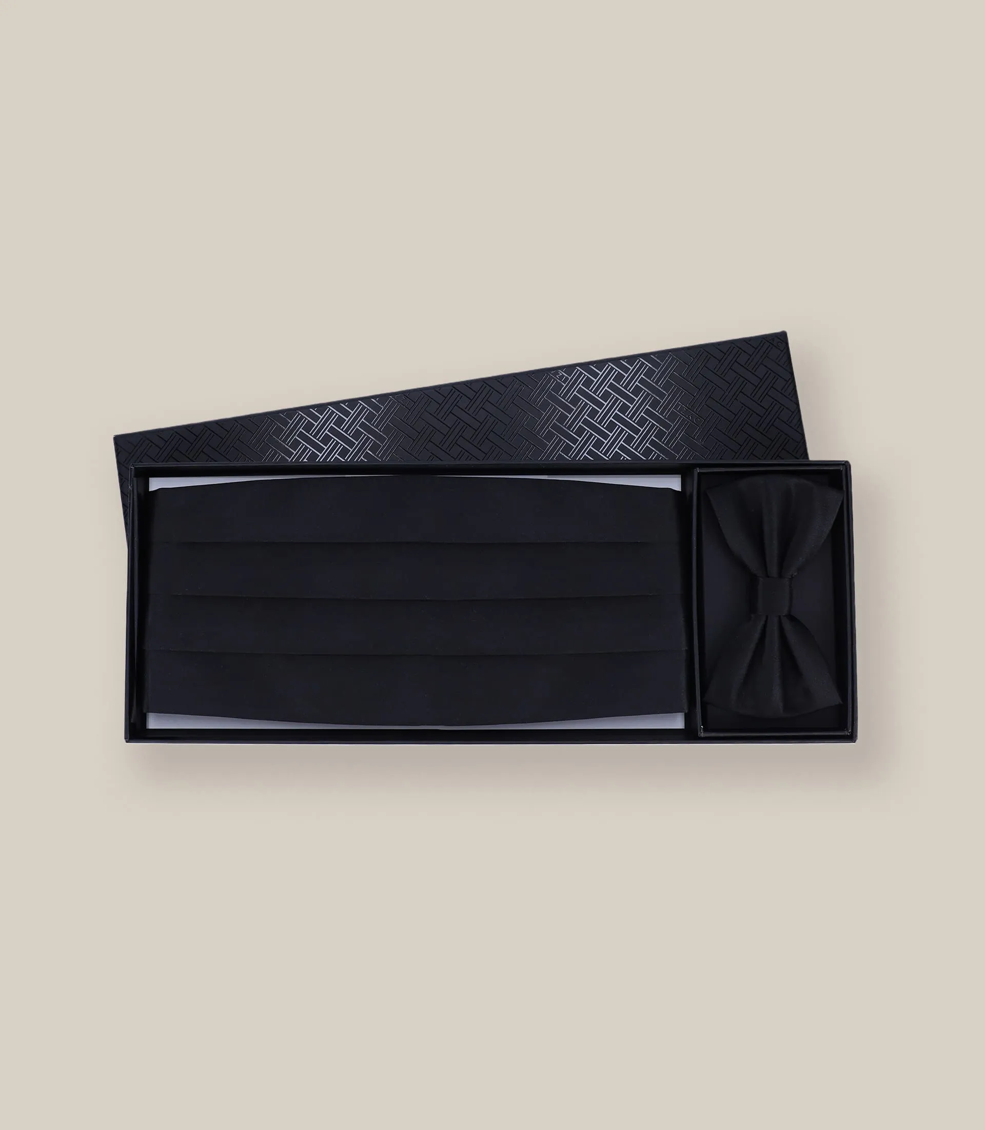 Coffret ceinture smoking et noeud papillon noir
