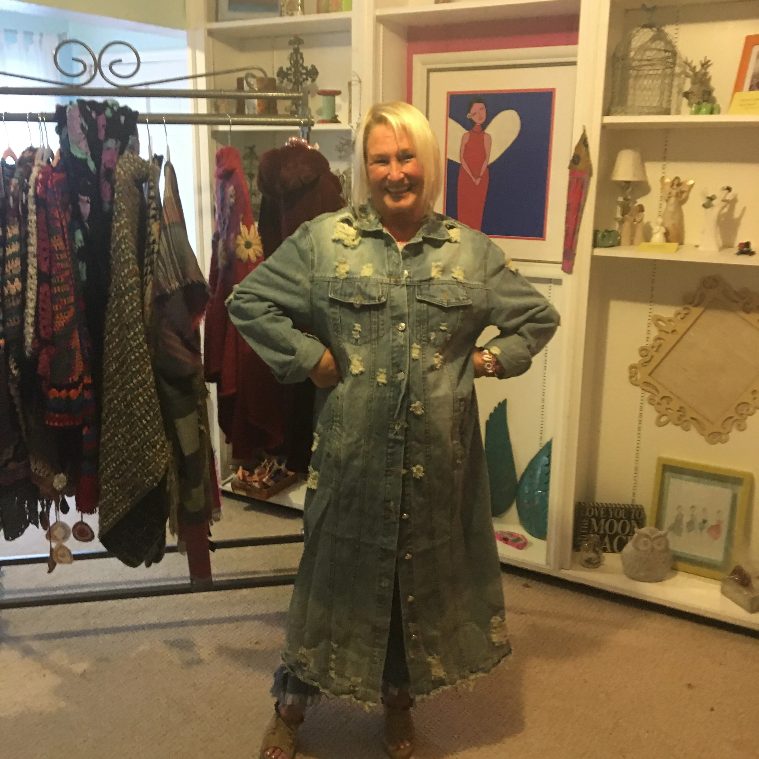 Distressed Jean Duster/Coat