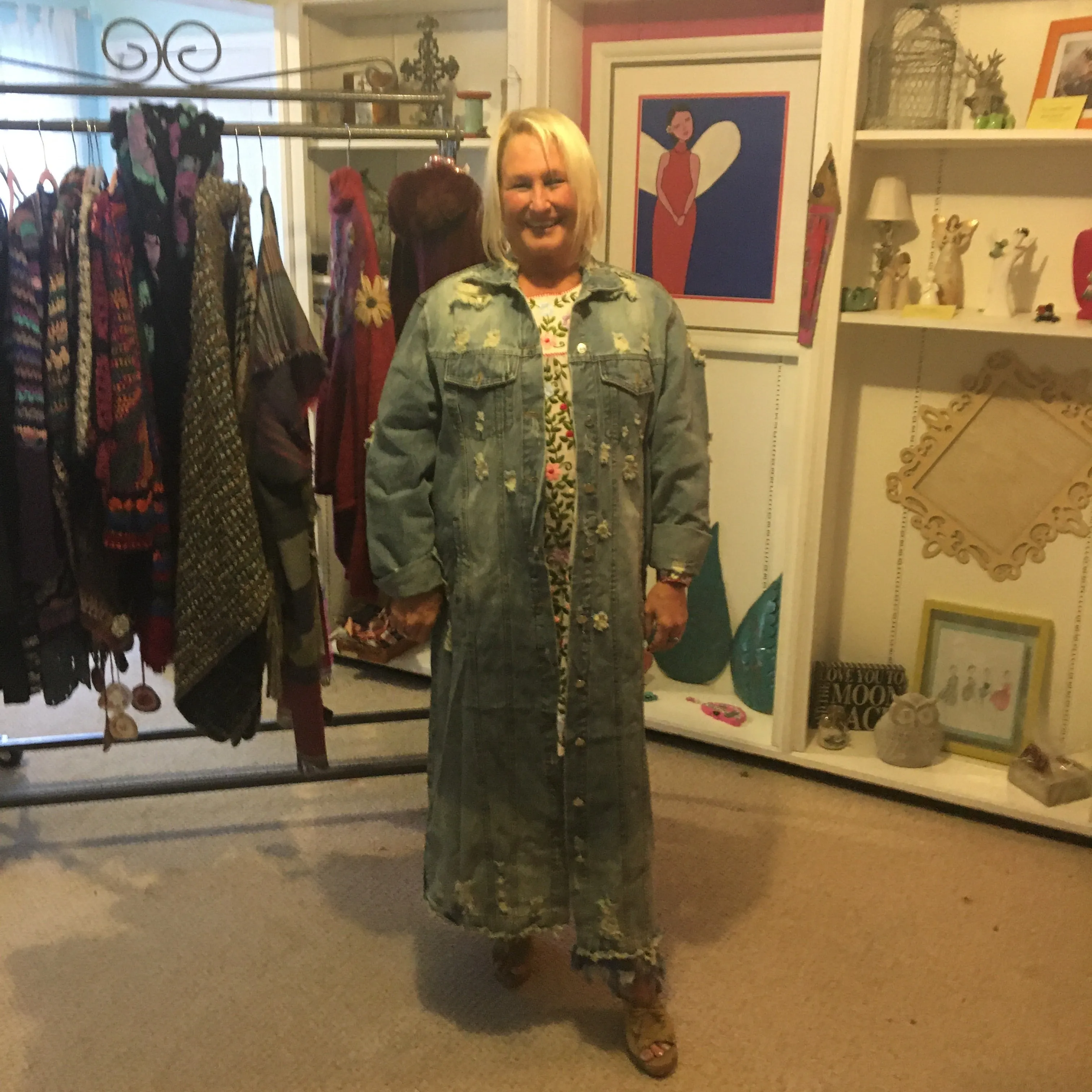 Distressed Jean Duster/Coat