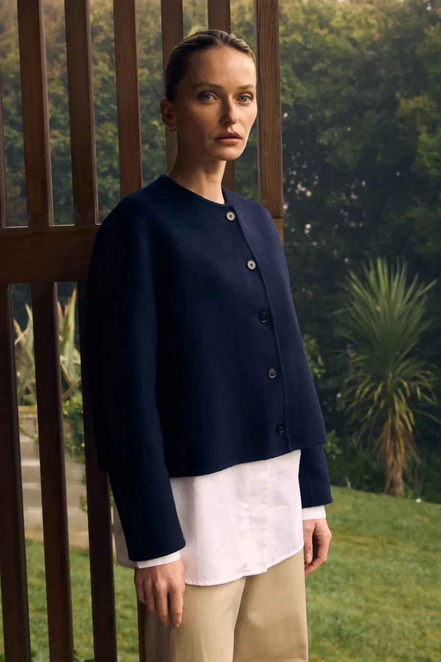 Double Faced Cardi Blazer Navy