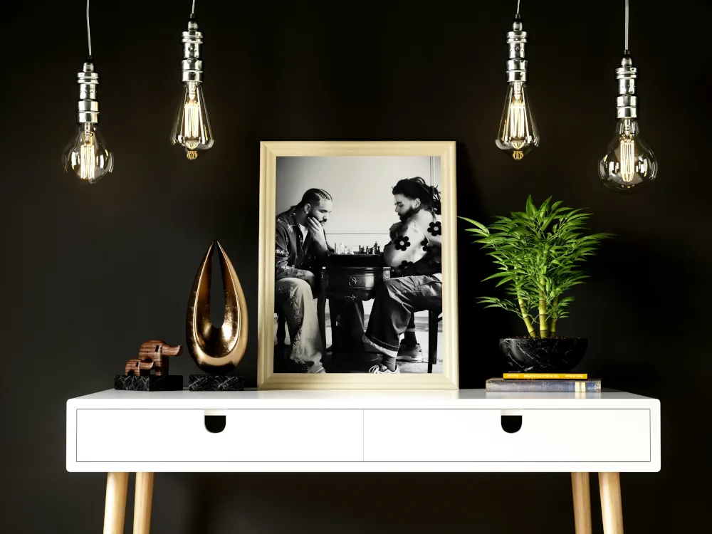 Drake and J Cole Playing Chess Black And White Wall Art PRINTABLE ART, Hypebeast Poster, Urban Decor, Hip Hop Wall Art, Rapper Poster