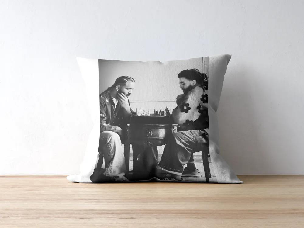 Drake and J Cole Playing Chess Black And White Wall Art PRINTABLE ART, Hypebeast Poster, Urban Decor, Hip Hop Wall Art, Rapper Poster