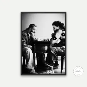 Drake and J Cole Playing Chess Black And White Wall Art PRINTABLE ART, Hypebeast Poster, Urban Decor, Hip Hop Wall Art, Rapper Poster