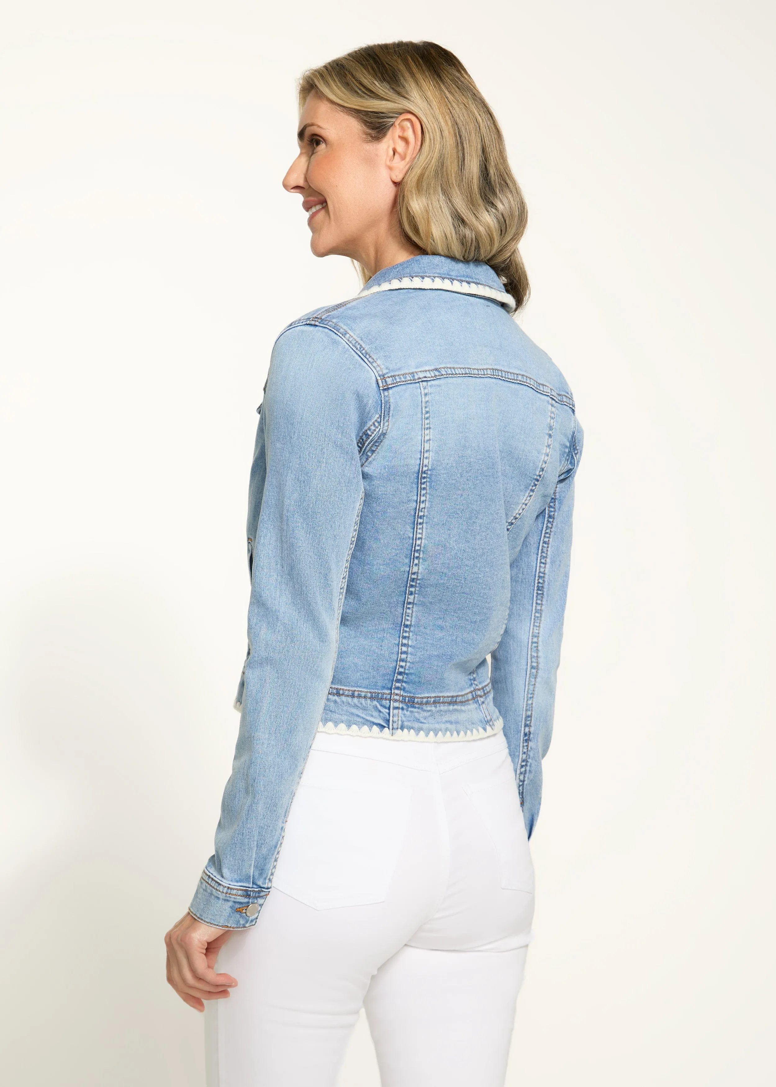 French Dressing Jeans Light Wash Jean Jacket With Contrast Stitching - 1681843
