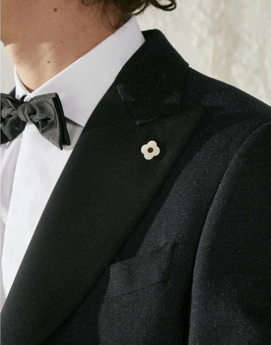 Giacca smoking blu con dettaglio in lurex - kosmo