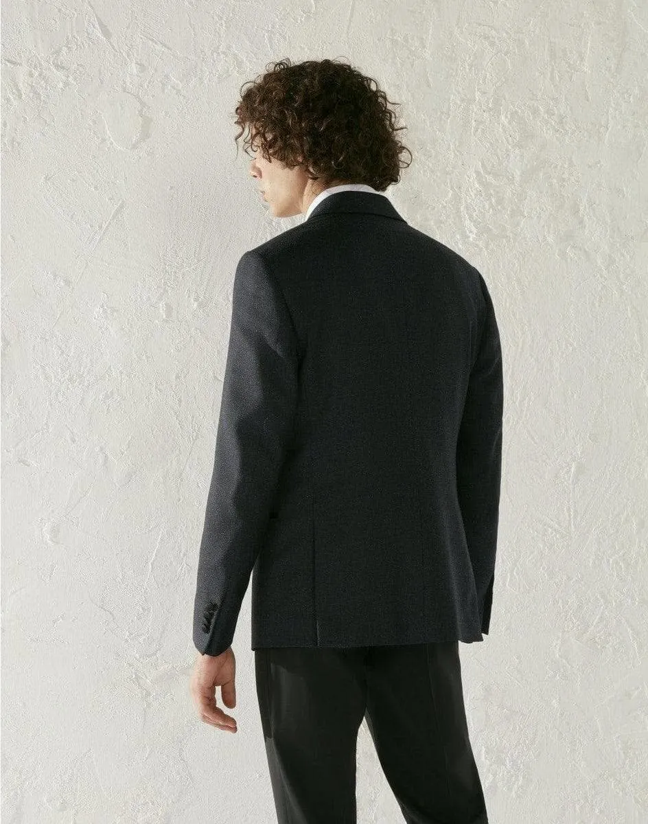 Giacca smoking blu con dettaglio in lurex - kosmo