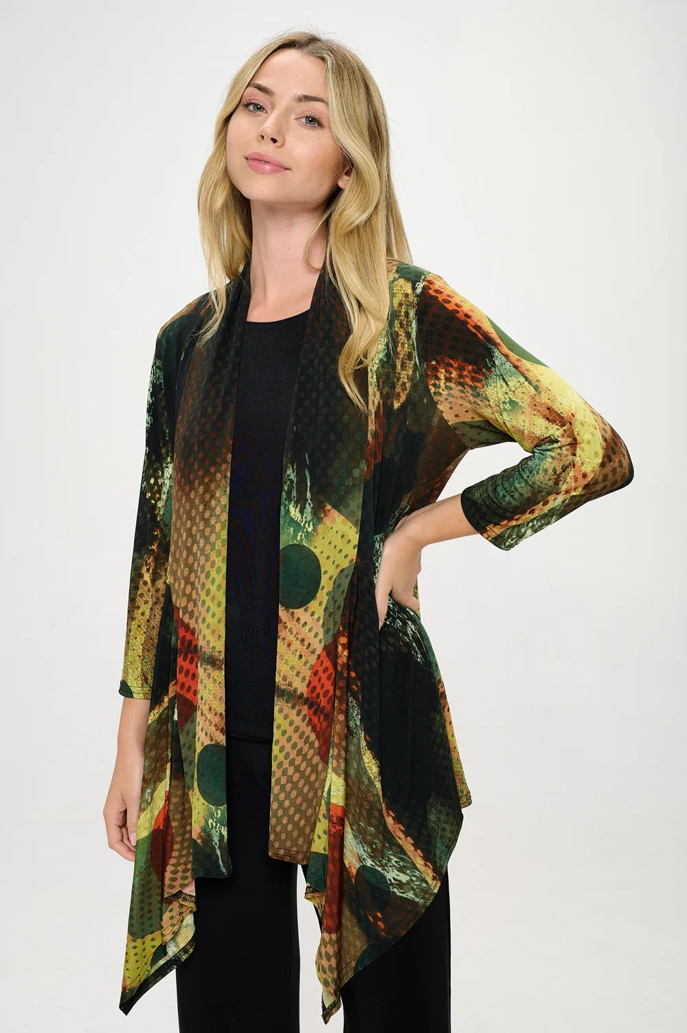 ITY Print Draped Wrap Jacket-4084HT-QRP1-W412