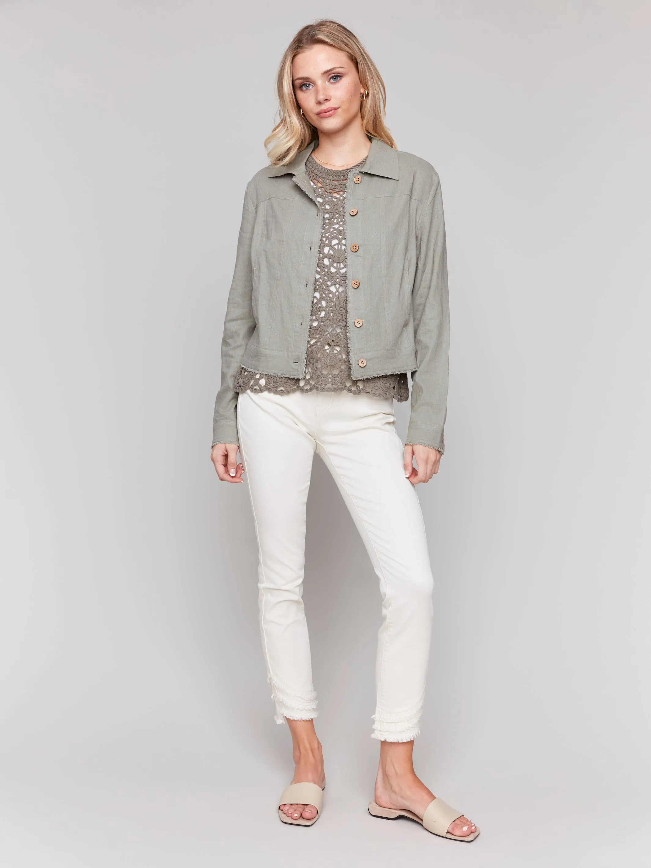 JACKET WITH FRAYED EDGES