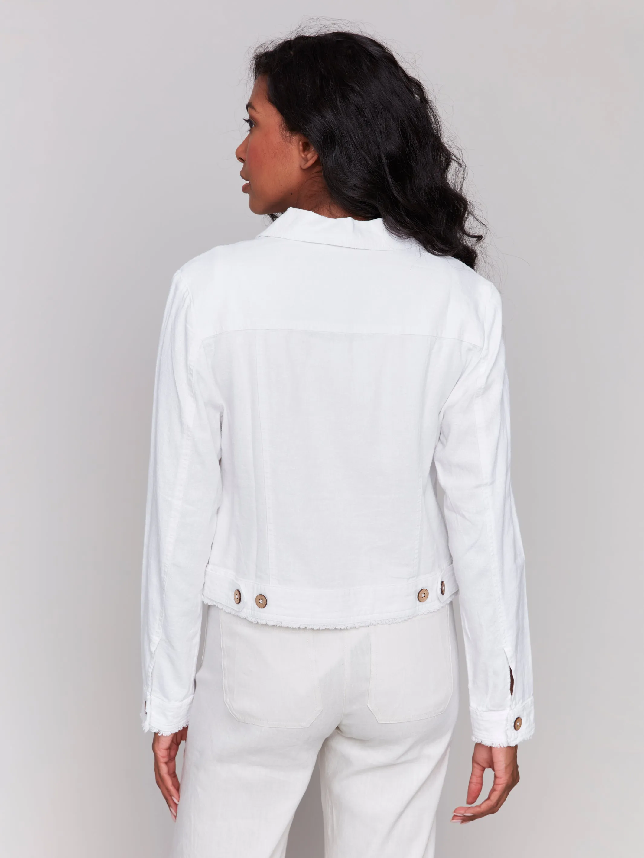 JACKET WITH FRAYED EDGES