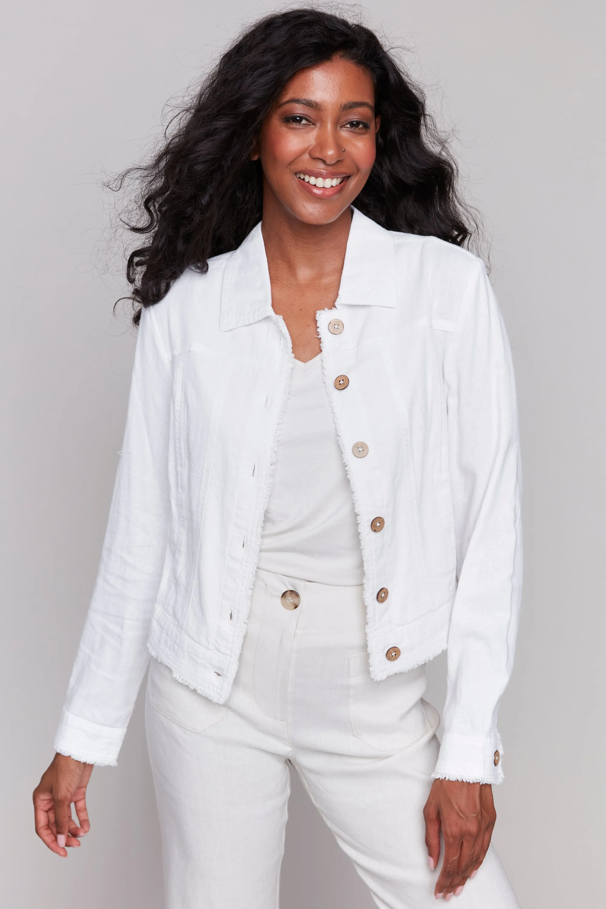 JACKET WITH FRAYED EDGES