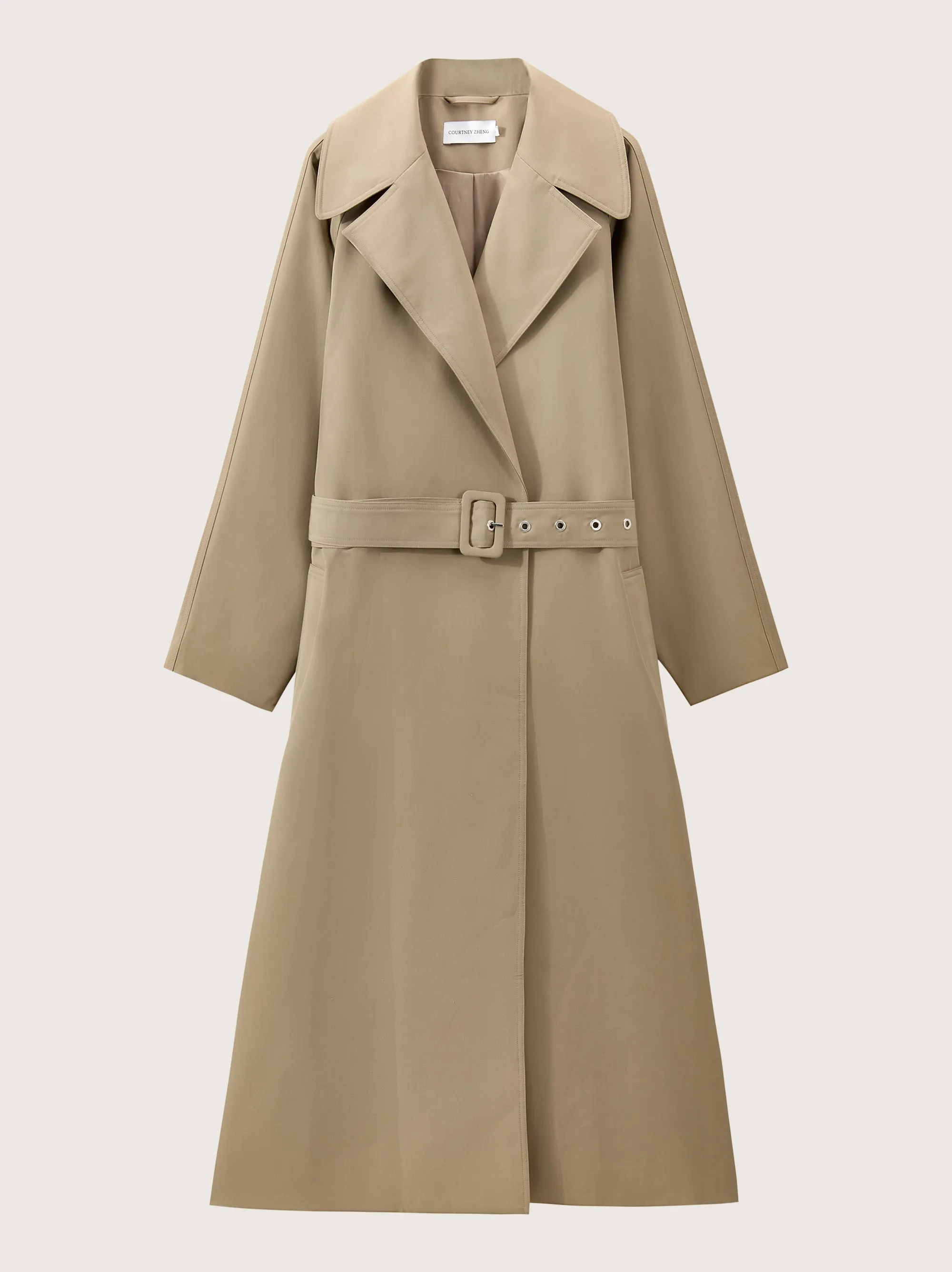 Janne Wool Silk Waterproof Trench Coat