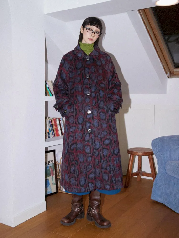 Leopard print tweed coat【s0000010095】