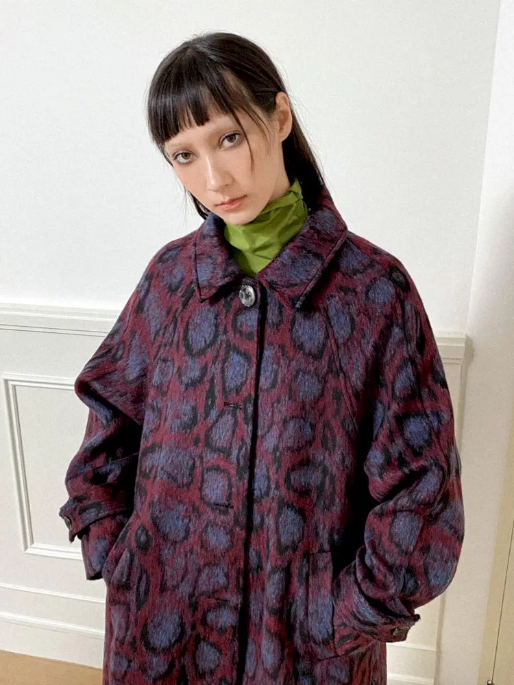 Leopard print tweed coat【s0000010095】