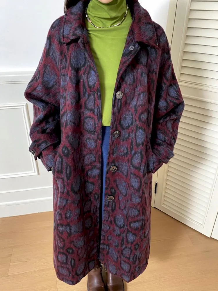 Leopard print tweed coat【s0000010095】