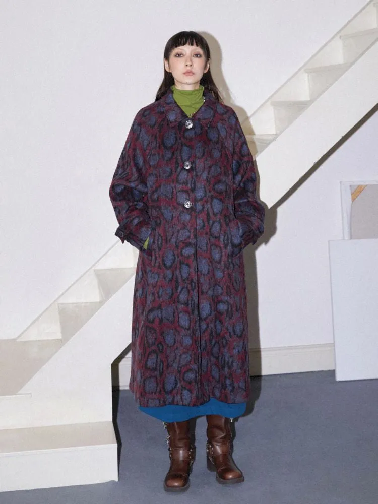 Leopard print tweed coat【s0000010095】