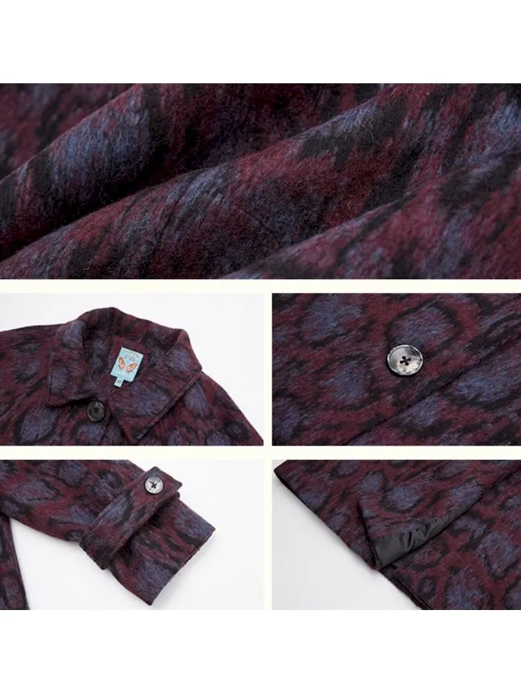Leopard print tweed coat【s0000010095】