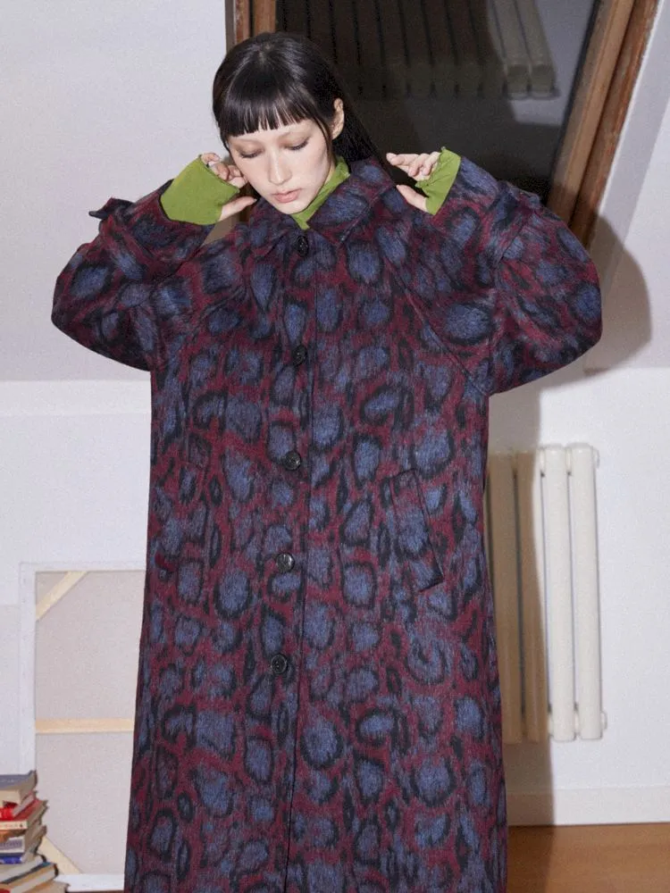 Leopard print tweed coat【s0000010095】
