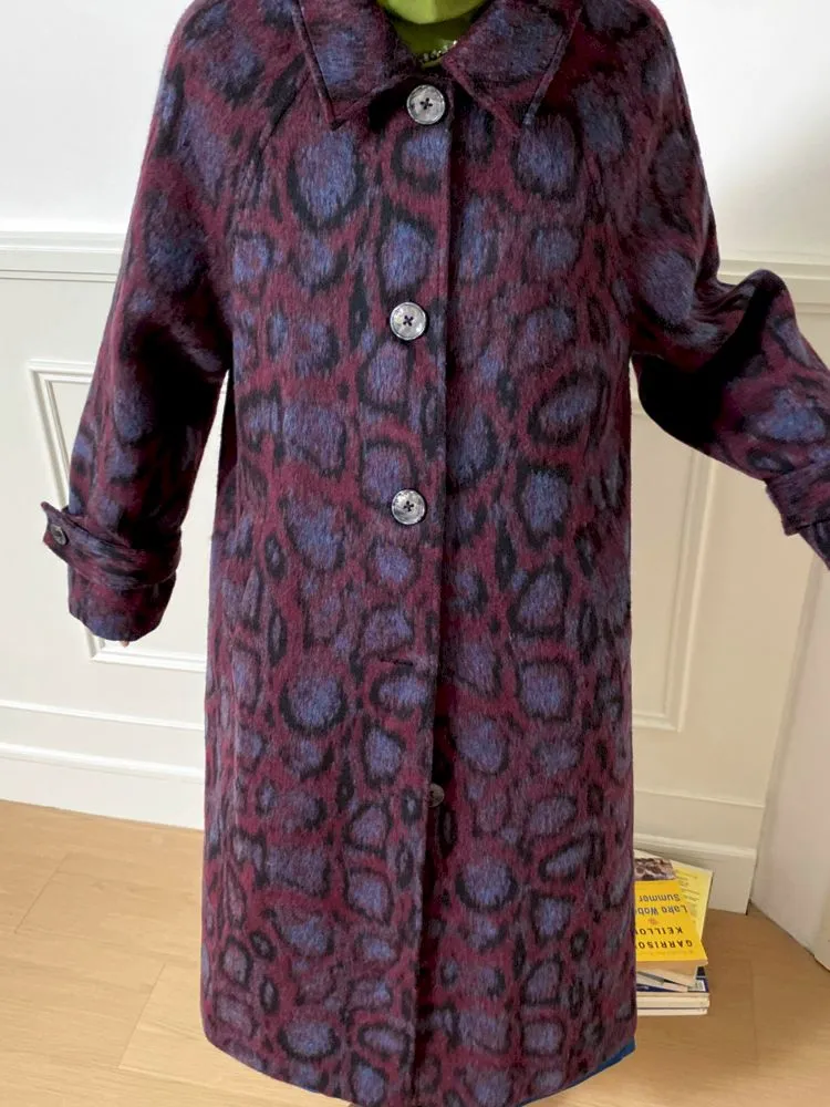 Leopard print tweed coat【s0000010095】