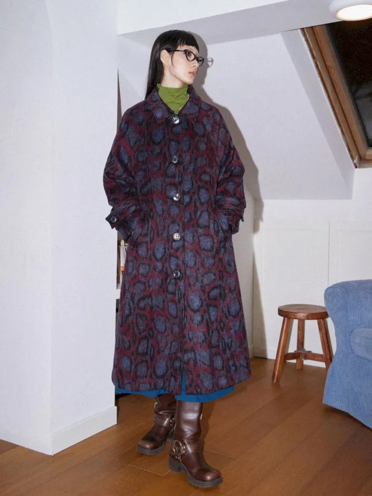 Leopard print tweed coat【s0000010095】