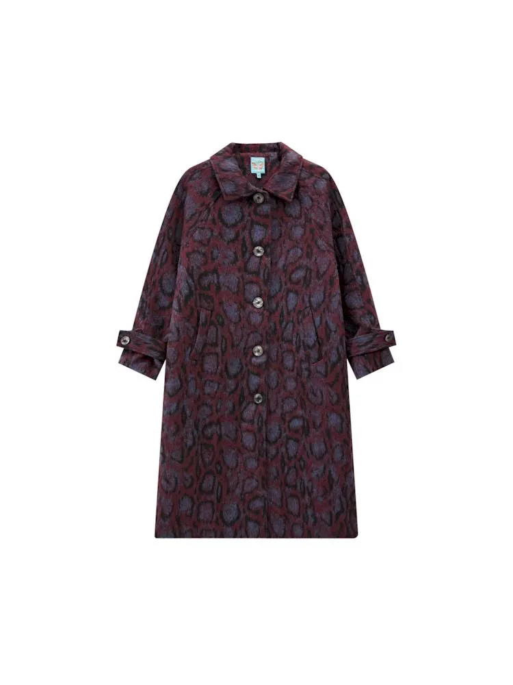 Leopard print tweed coat【s0000010095】