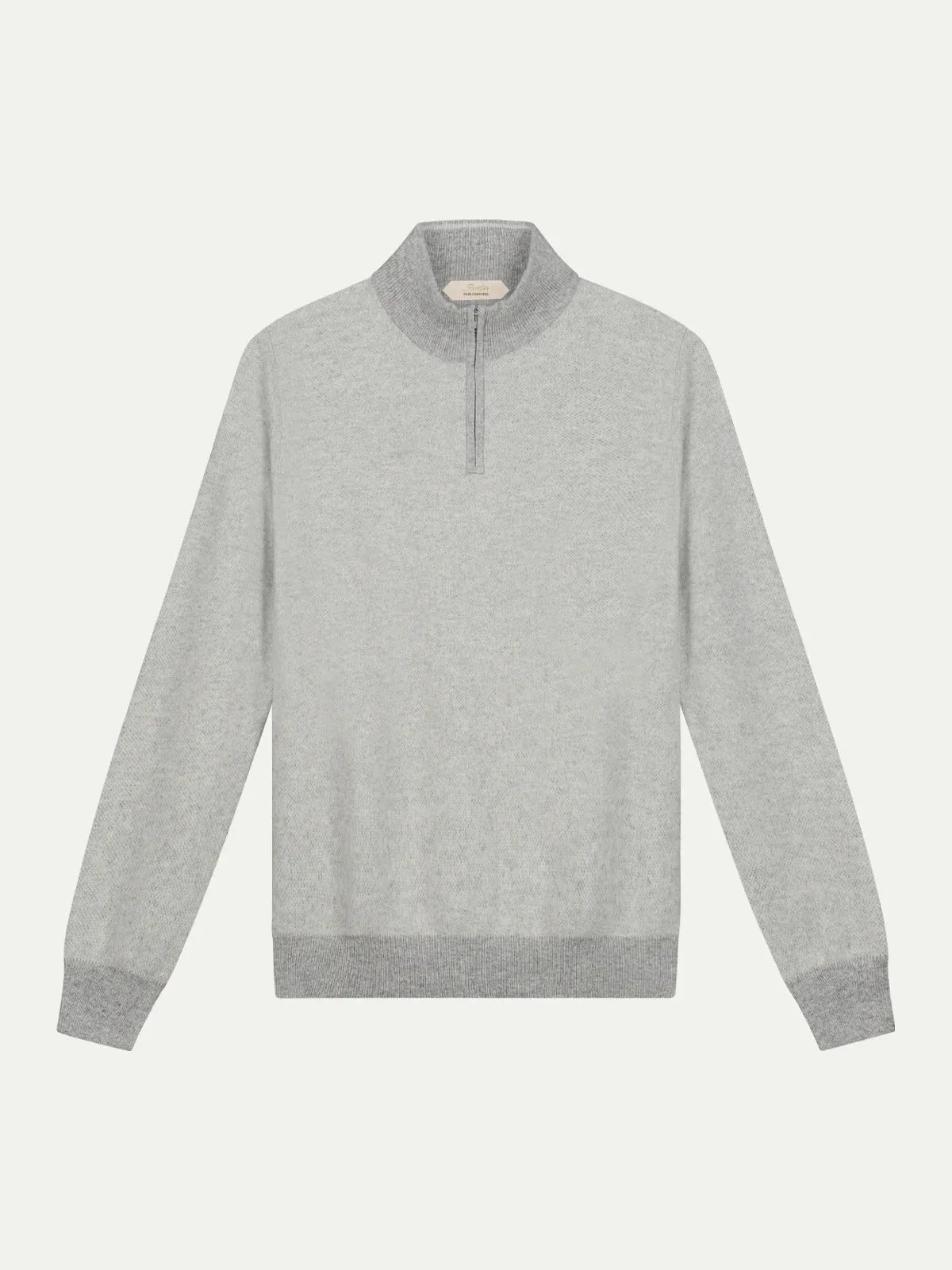 Light Grey Jacquard Zipper Sweater