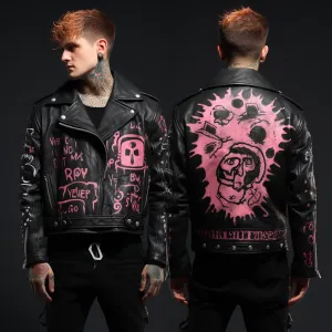 Lil Peep Crybaby Black leather jacket