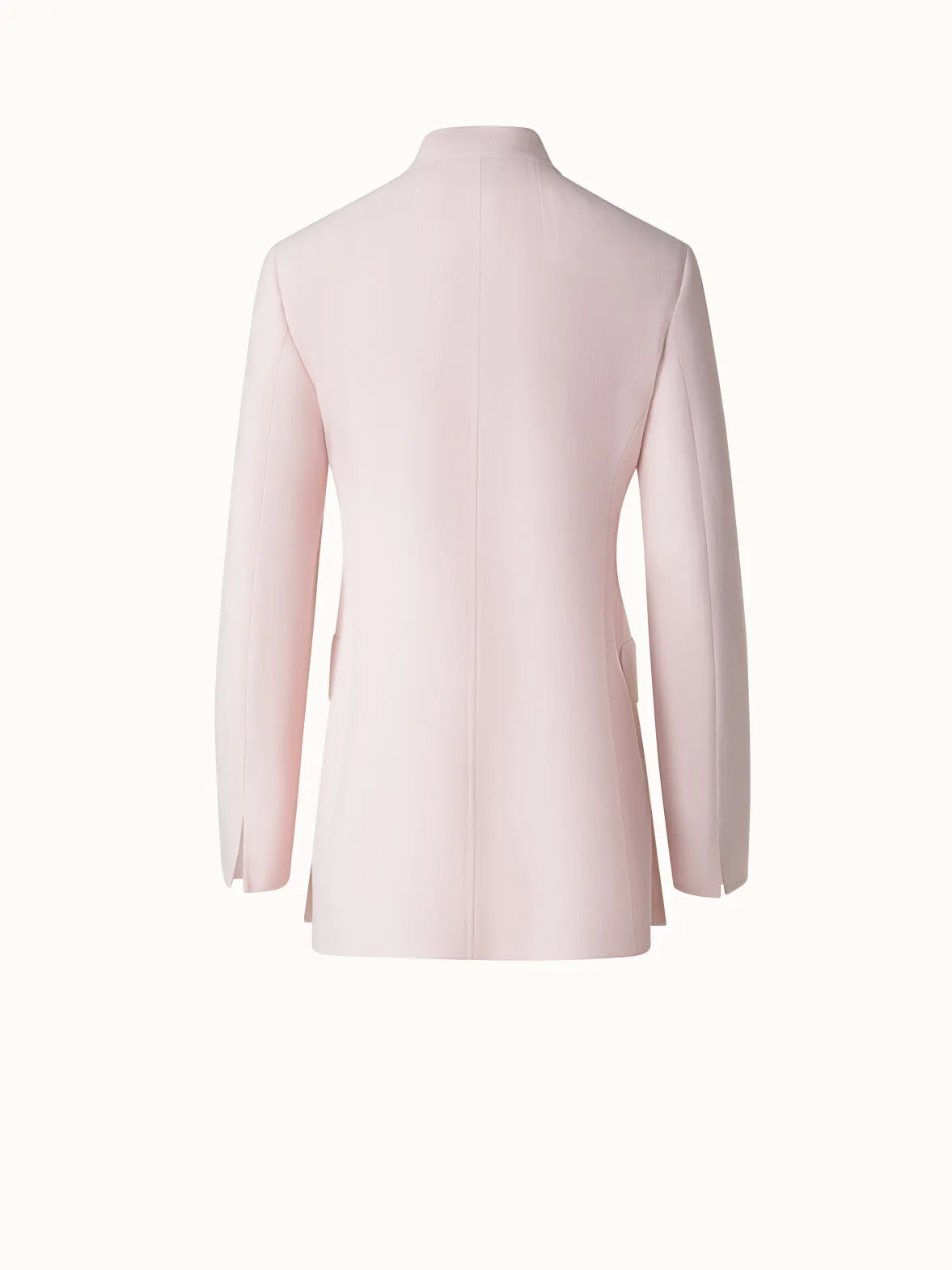 Long Cardigan Style Blazer in Wool Double-Face