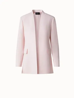 Long Cardigan Style Blazer in Wool Double-Face