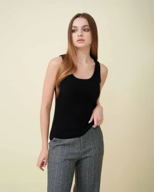 Lucienne Ribbed Cashmere Tank Top