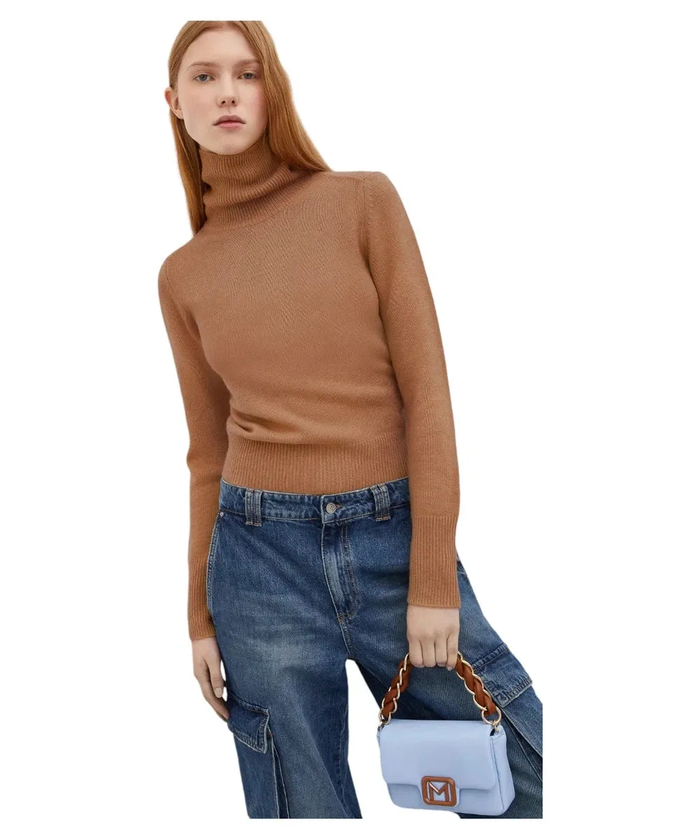 Maglia a Collo Alto Donata in Lana e Cashmere con Fit Semi Aderente