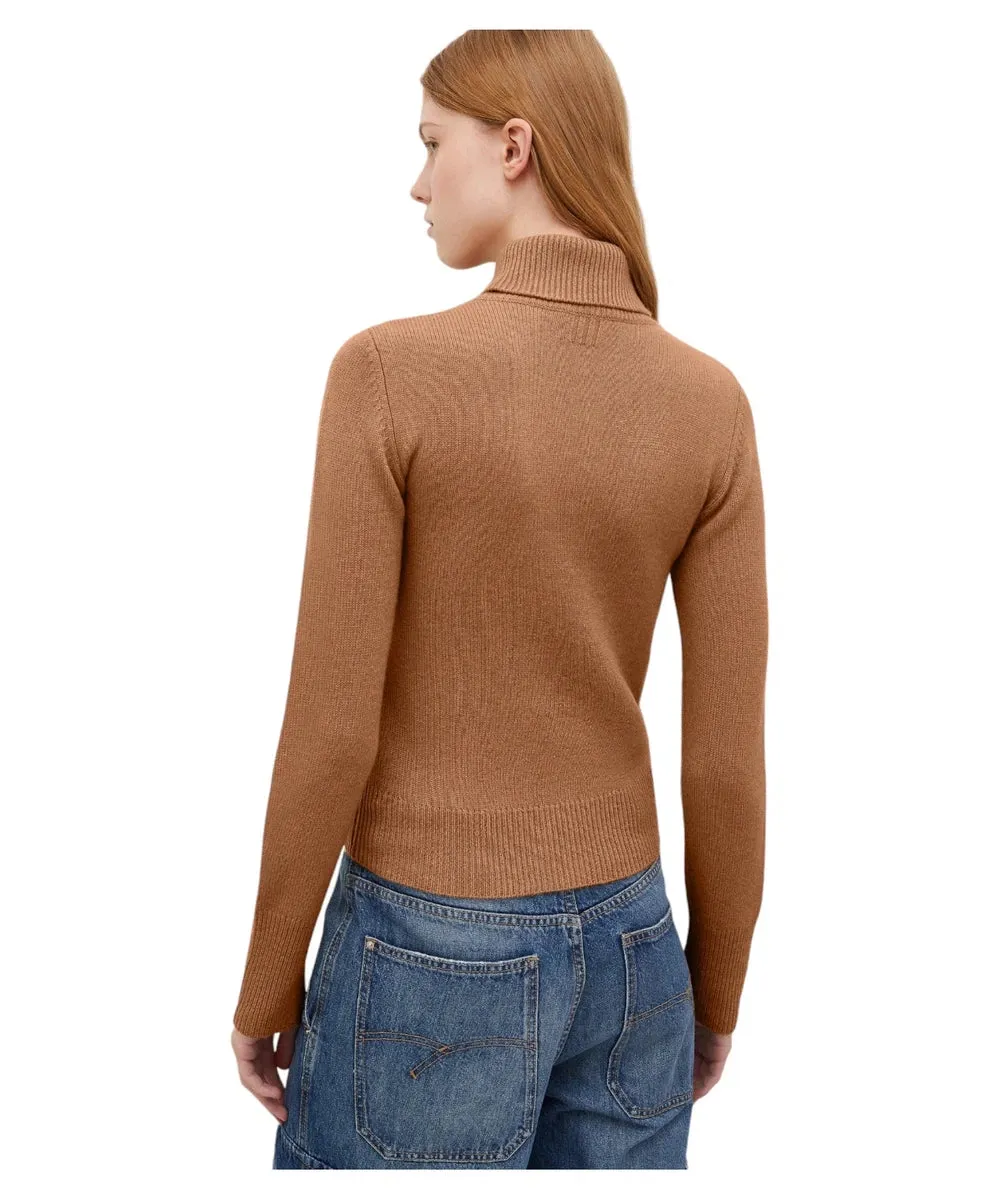 Maglia a Collo Alto Donata in Lana e Cashmere con Fit Semi Aderente