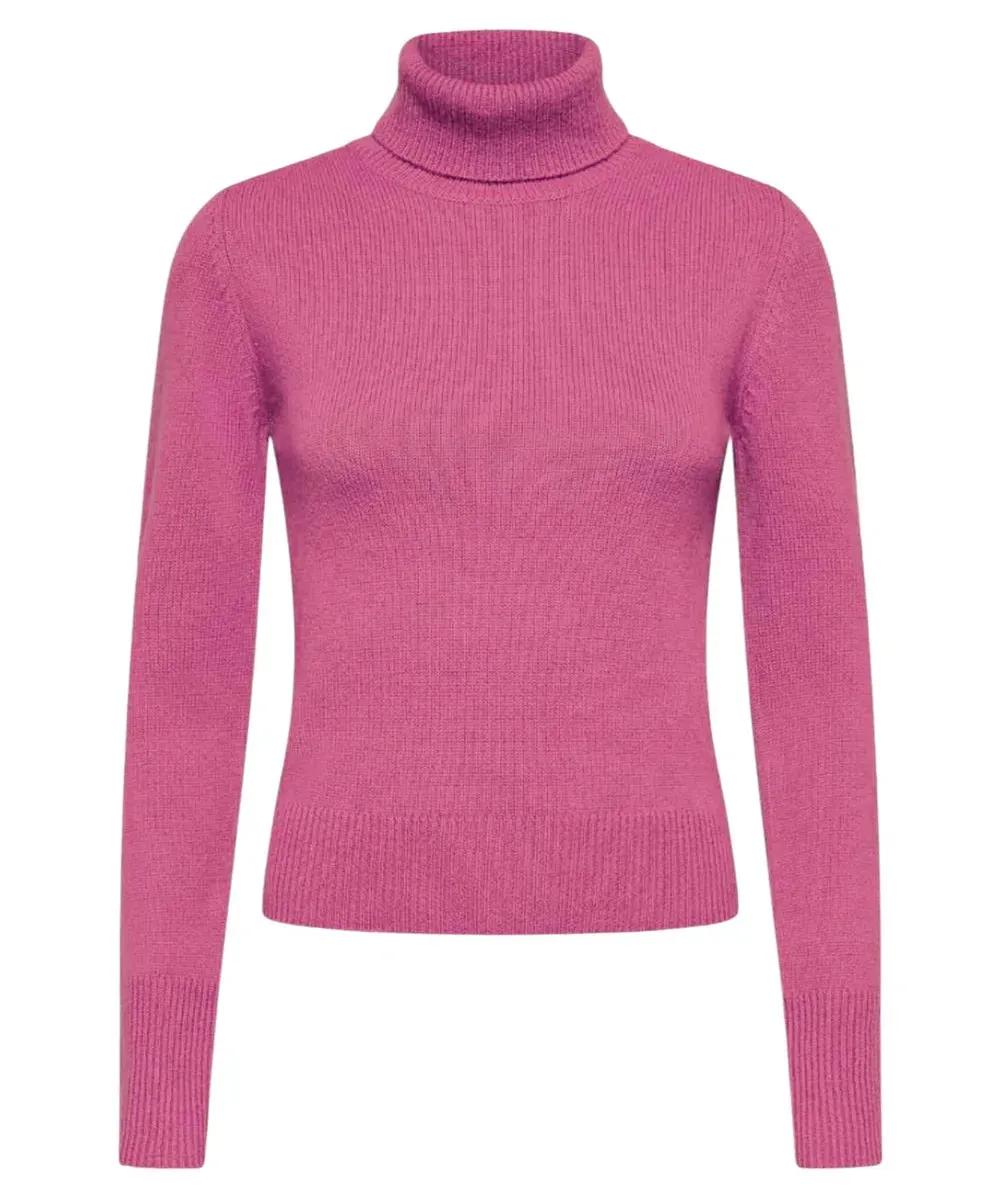 Maglia a Collo Alto Donata in Lana e Cashmere con Fit Semi Aderente