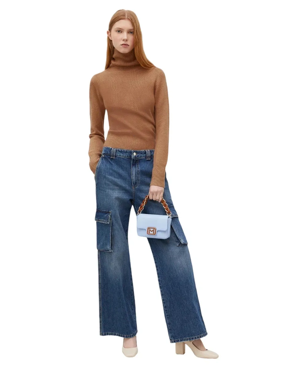 Maglia a Collo Alto Donata in Lana e Cashmere con Fit Semi Aderente