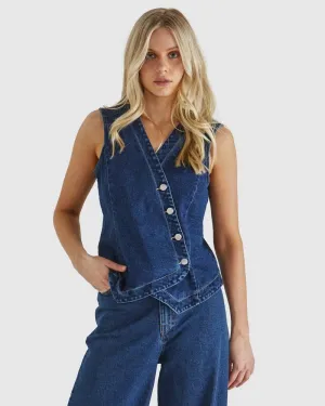 Marza Vest - 78 Wash Denim