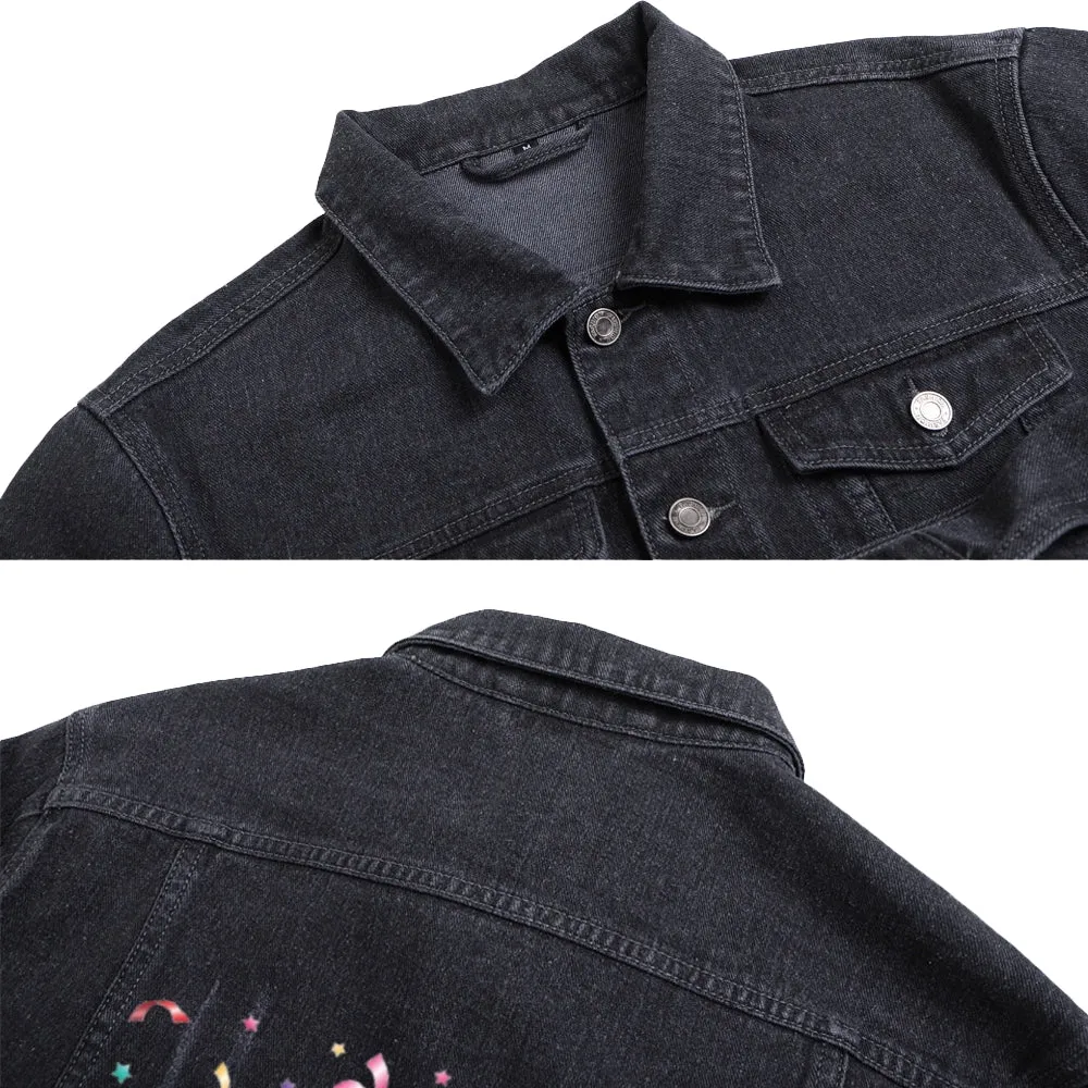 Mens Graphic Button Up Denim Jacket 2410000637