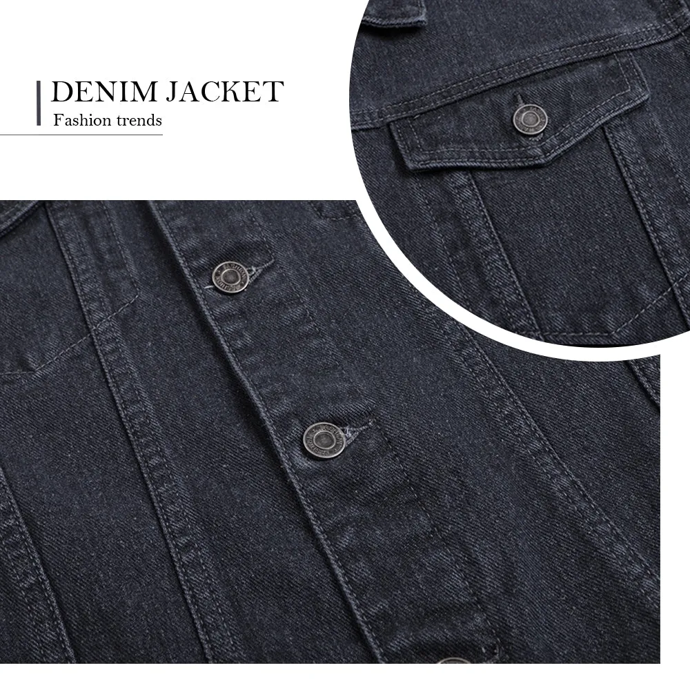 Mens Graphic Button Up Denim Jacket 2410000637