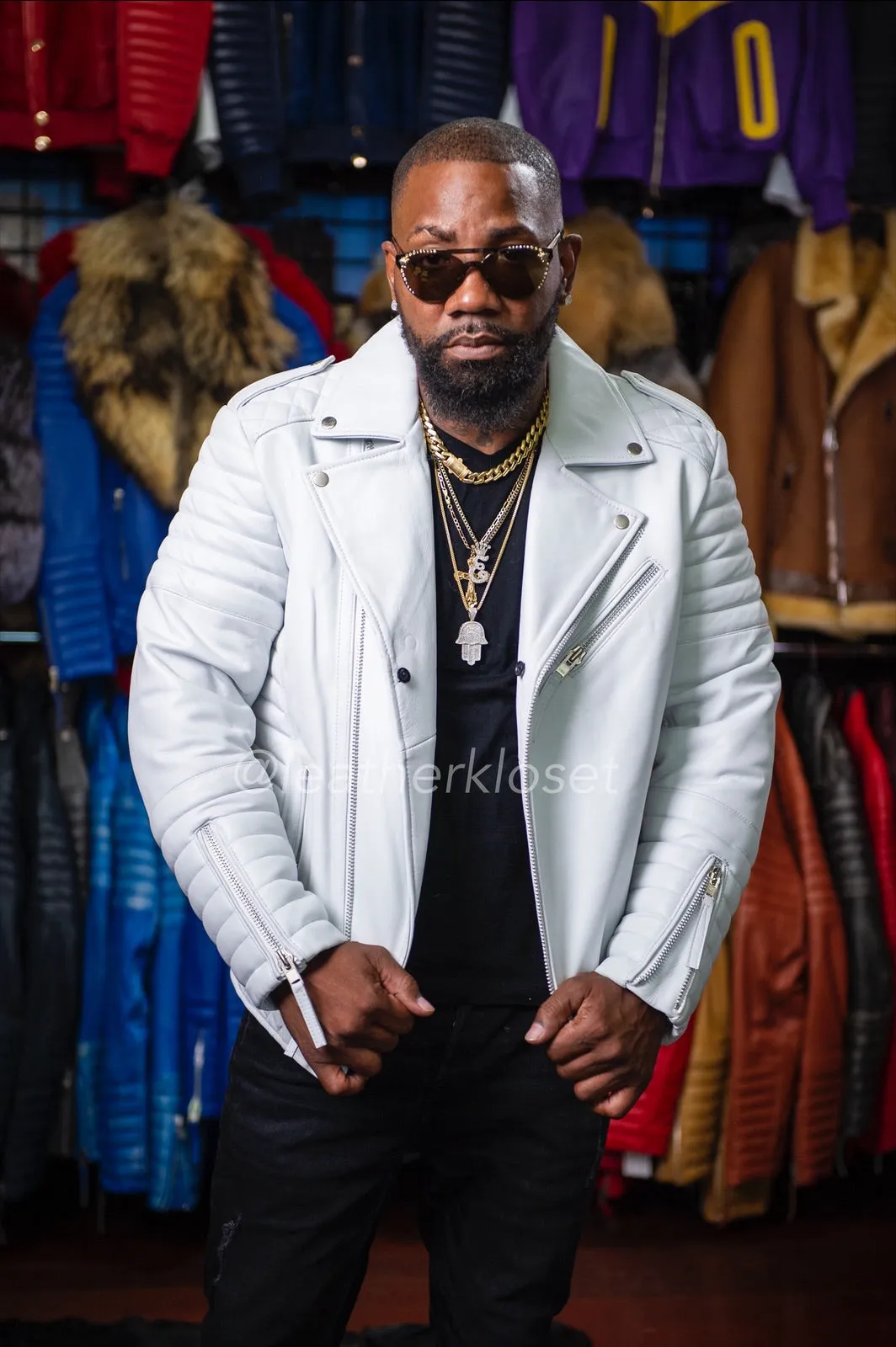 Men's Jay Biker Jacket White