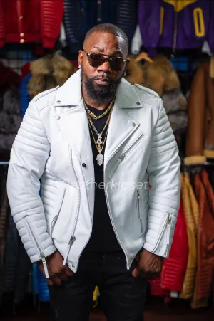 Men's Jay Biker Jacket White