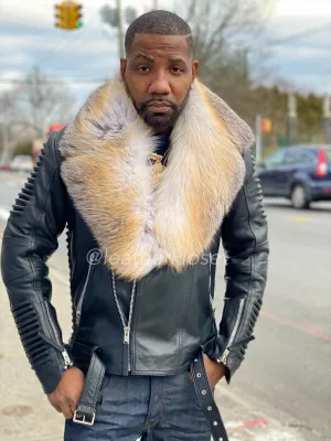 Men's Trey Biker Full Fox Fur Collar [Gold Fox]