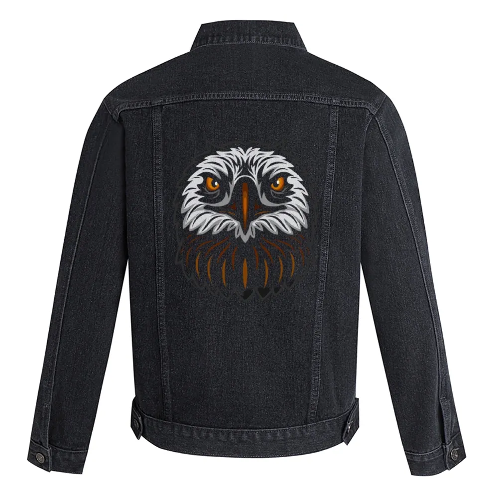Mens Vintage Cartoon Prints EAGLES Denim Jacket