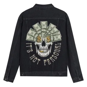 Mens Vintage IT'S NO PERSONAL Graphic Denim Jacket