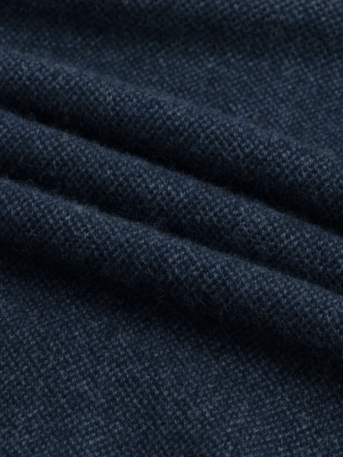Navy Jacquard Zipper Sweater