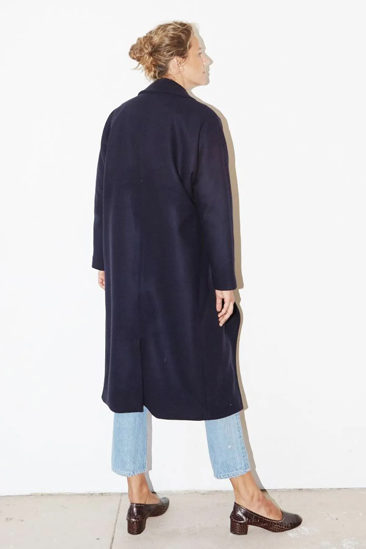 Night Blue Cashmere Wool Escape Coat